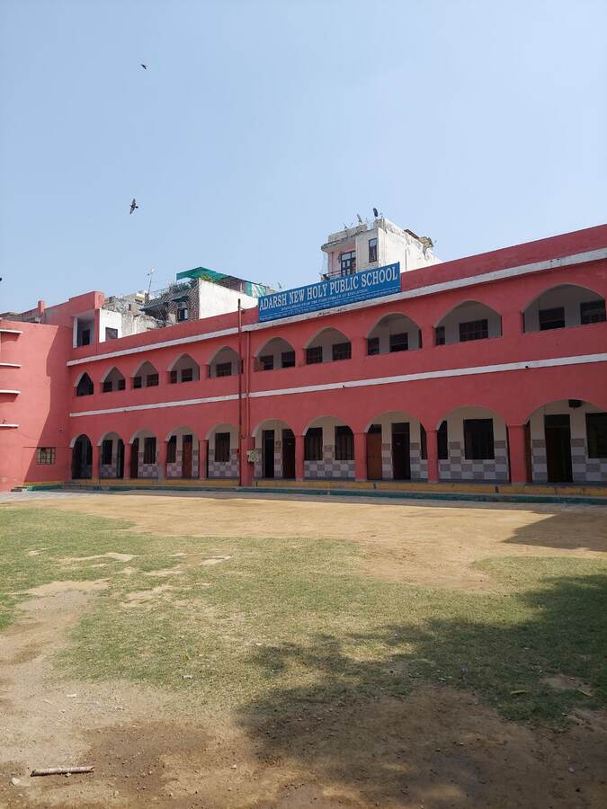 Front view of the Adarsh New Holy Public School building, Raja Puri Road, Uttam Nagar